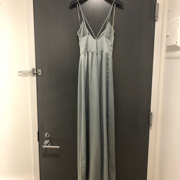 Light Blue Satin Jumpsuit - Picture 3 of 6